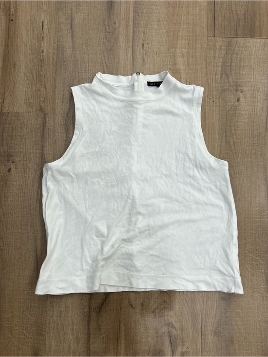 rag & bone Tops - rag & bone / JEAN white mock neck tank top zip back